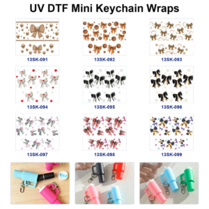 Wholesale 8pcs Trendy Bow Charm Mini Cup Keychain Sticker