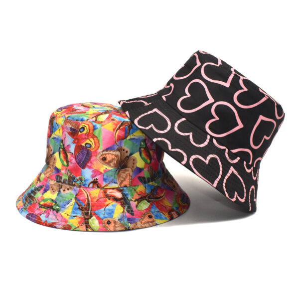 oly-4bd4c8364857a5cb65579ce04d778c21 Wholesale Butterfly Print Reversible Fisherman Hat Women Sun Protection Double Sided Casual Chic Fashion Accessory