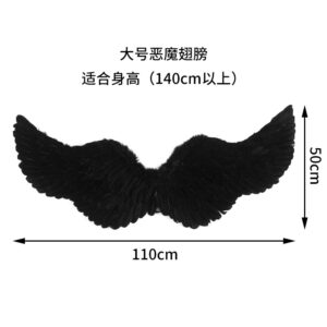 Large black angel wings