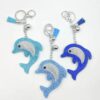 Wholesale Two Tone Rhinestone Dolphin Velvet Keychain Gift Accessory