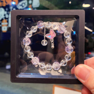 Purple butterfly ice transparent bracelet (boxed)