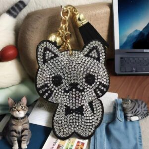 oly-4c355c56ff33bdcdeac2c6443619fbcb Wholesale Cat Rhinestone Keychain Bag Charm Tassel Wedding Gift Resale Accessory
