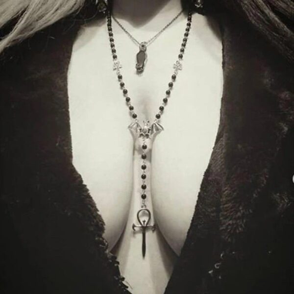 oly-4c500e1eeb9abd3db04a23a7985a3aec Wholesale Gothic Cross Pendant Necklace with Snake Chain for Resale