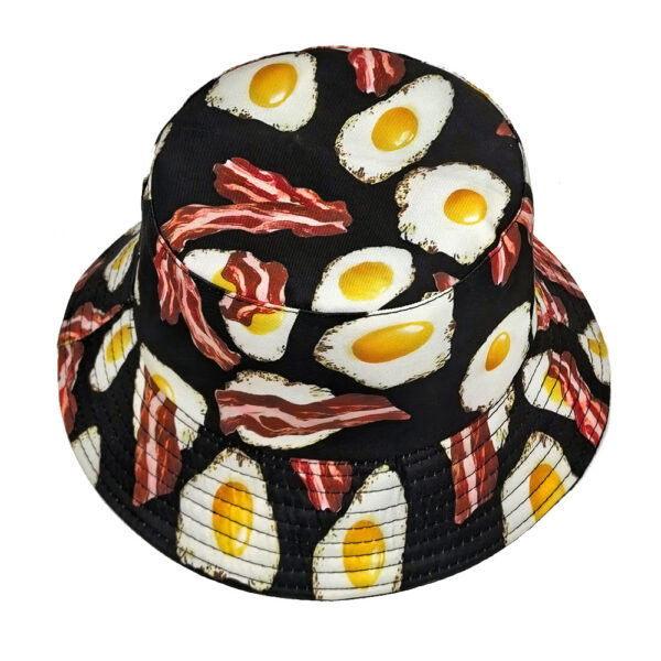 Wholesale Egg Pattern Print Sun Protection Unisex Bucket Hat for Outdoor Travel
