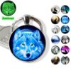 Wholesale Metal Glow in the Dark Wolf Keychain Glowing Wolf Head Pendant for Kids Gift