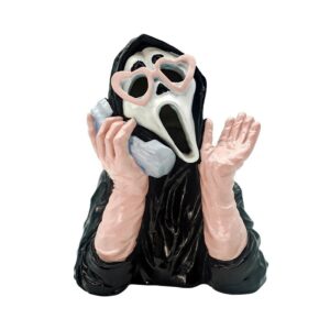oly-4c7575917877ba7c9e5b5e80d94231be Wholesale Resin Scary Ghost Face Figurine Pink Black Halloween Decoration for Party Gift