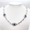 oly-4c7e7e3dd62f83ebdd2c034f05d1a299 Wholesale Zinc Alloy Snake Bone Chain Necklace with Blue Eye Pendant Halloween Punk Style Jewelry Accessory for Everyday Wear