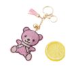 Wholesale Cute Cartoon Bear Rhinestone Keychain with Tassel White Alloy Bag Charm Boutique Resale