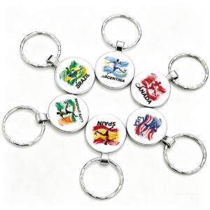 Wholesale Metal Flag Keychain Football Fan Bag Charm Decorative Accessory