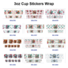 Wholesale 8pcs Mixed Gothic Rose Butterfly Print 3oz Cup Stickers Wrap