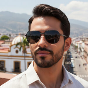 oly-4ca71b097a46bd46ca1d361508411fa7 Wholesale Retro Metal Sunglasses UV400 Black Frame Grey Lens Sun Protection Fashion Gift