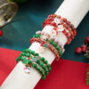 Wholesale Alloy Christmas Beaded Bracelet Set 3Pack Cartoon Pendant Jewelry Accessory