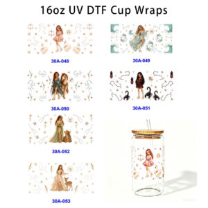Wholesale 5pcs Soft Watercolor Zodiac Goddess Animal 16oz Cup UV DTF Wraps