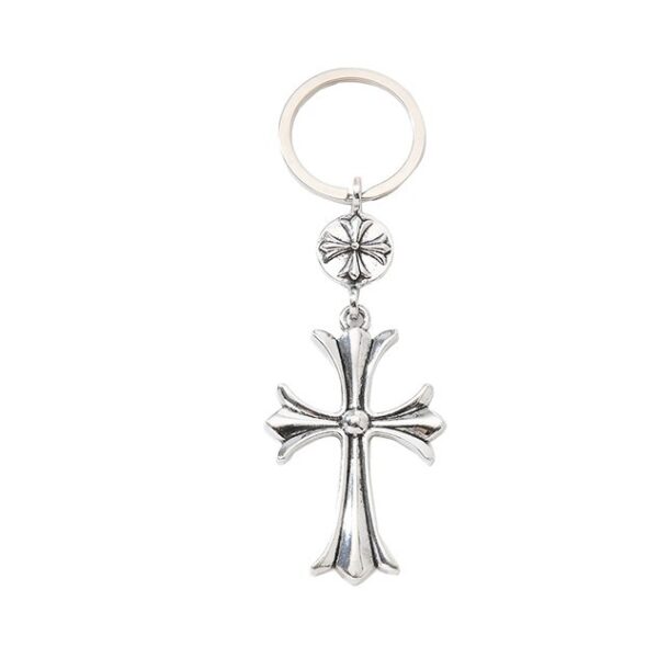 Wholesale European Style Cross Keychain Pendant Zinc Alloy Silver Fashion Accessory for Bags and Keys OLY Exclusive