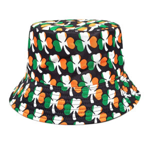 Wholesale Trendy St. Patrick's Day Bucket Hat Clover Print Sun Protection Gift
