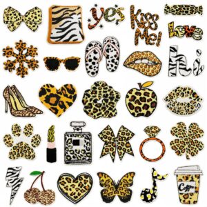 oly-4ce9f33366e92a8d8585d5d1068c8666 Wholesale Retro Cartoon Leopard Pattern Iron-on Embroidery Patch, Stylish Polyester Clothing Accessory Gift