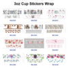 Wholesale 8pcs Mixed Vintage Portrait Floral Teacher Cartoon Print 3oz Cup Stickers Wrap OLY Exclusiv