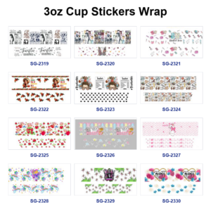 Wholesale 8pcs Mixed Vintage Portrait Floral Teacher Cartoon Print 3oz Cup Stickers Wrap OLY Exclusiv