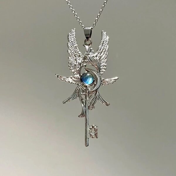 oly-4cf8c6d8d7bf8d46926df4e2cf48aeb4 Wholesale Vintage Angel Wing Pendant Necklace Moonlight Gem Fashion Jewelry Accessory Boutique Resale