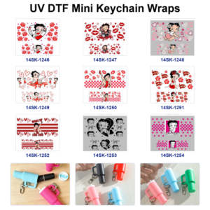 Wholesale 2/4/8pcs Vintage Retro Cartoon Girl Character Print Mini Cup Keychain Sticker OLY Exclusive