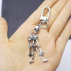 Wholesale Halloween Skull Pendant Keychain Silver Zinc Alloy Party Decorative Accessory