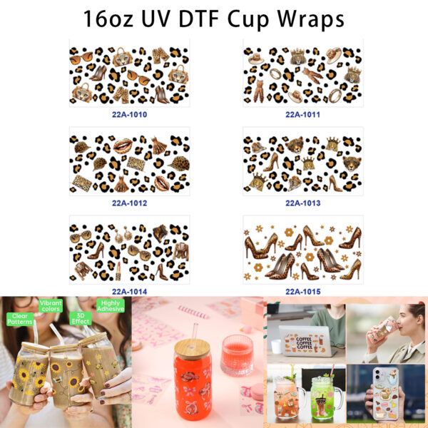 oly-4d1b29ae9de15d608148fcc39832504b Wholesale 5pcs Luxurious Vintage Leopard Print Leopard Head Crown High Heel Bag Sunglasses Lipstick Outfit Mixed Decor Prints 16oz Cup UV DTF Wraps