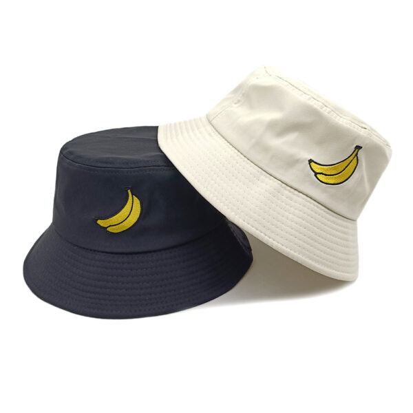 Wholesale Banana Embroidery Bucket Hat Outdoor Casual Sun Hat for Men Women