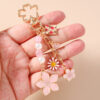 Wholesale Zinc Alloy Cherry Blossom Butterfly Keychain Cute Bag Charm Gift