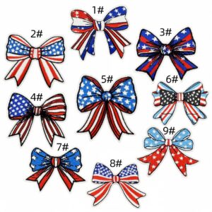 Bowknot fabric applique set - 9 pieces