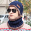 oly-4d24bc5c5fddfea3561abe6e558e50a9 Wholesale Winter Knitted Beanie Hat Men Trendy Triangle Label Ear Flap Cap