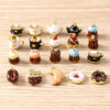 Wholesale 5pcs Blue Cake Donut Pendant Charms Zinc Alloy DIY Jewelry Making Keychain Bag Charm