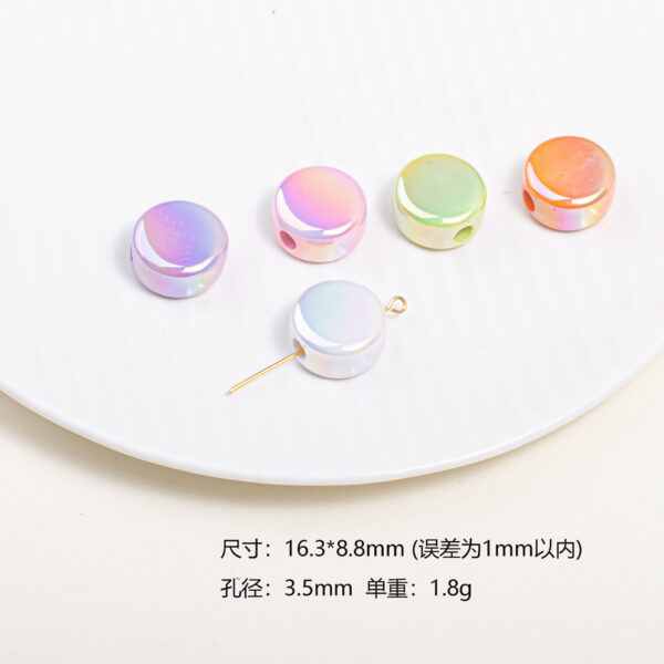 oly-4d306a20f373edb2e16d51996e1563a5 Wholesale Stylish Acrylic Milk Tablet Beads Mixed Colors DIY Phone Chain Bag Charm Craft Supply
