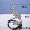 oly-4d354cbacdfc3648f9256cba69a78a07 Wholesale Alloy White Gold Leaf Ring Adjustable Women's Jewelry Accessory