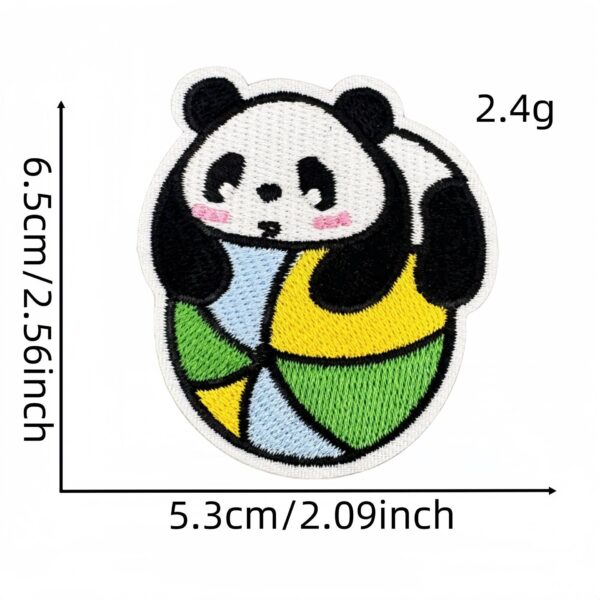 oly-4d4632b282f68fe110972d29d26f6d17 Wholesale Cartoon Panda Embroidery Patch Iron-On Applique Polyester Thread Decorative Craft Supply