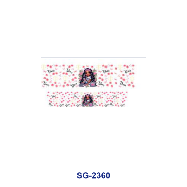 Wholesale 8pcs Mixed Zodiac Cartoon Girl Floral Decor Print 3oz Cup Stickers Wrap OLY Exclusive