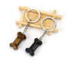 Wholesale Pastoral Style Bone-Shaped Obsidian Semi-Precious Stone Keychain Pendant DIY Jewelry Accessory Gift