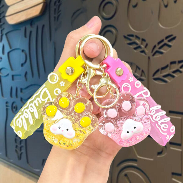 oly-4d6ab475925e3122147ba60837d2f6e6 Wholesale Cat Paw Keychain Bag Charm Acrylic Glow in the Dark Gift Accessory