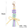 oly-4d9afa4530f628259b9e0c65e8b684fa Wholesale Korean Style Handmade Crochet Flower Keychain Bag Charm Cotton Rope Car Key Accessory Gift