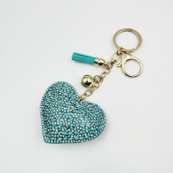 Wholesale Crystal Heart Keychain Bag Charm Zinc Alloy Boutique Resale Accessory