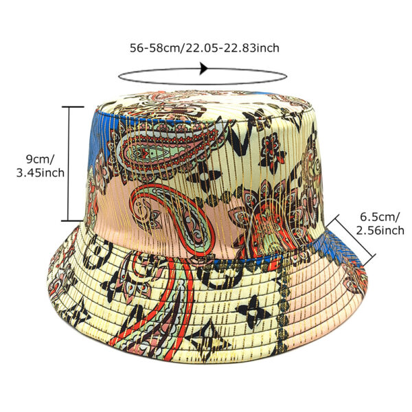 oly-4d9c52859620a84401cee1551a60a63f Wholesale Reversible Geometric Paisley Print Bucket Hat for Women Sun Protection Fashion Casual