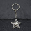 Wholesale 3D Embossed Star Distressed Finish Zinc Alloy Keychain Car Key Accessory for Men