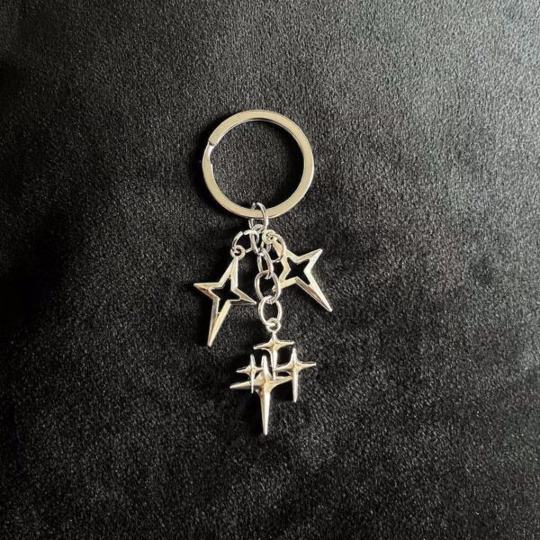 Wholesale Stylish Alloy Star Y2K Keychain Pendant Bag Charm Car Key Accessory Gift