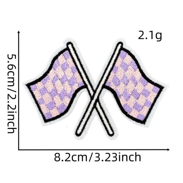 Wholesale Colorful Plaid Embroidered Fabric Patch Decorative Fashion Accessory for Bags Clothing Gift