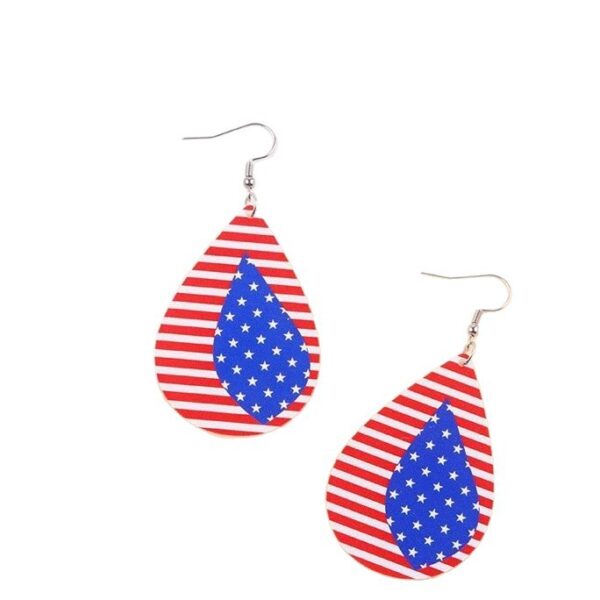 oly-4dd140a07e233111a4b8454231db219e Wholesale Independence Day Acrylic Earrings Red White Blue Stars Stripes Cartoon Fashion Accessory