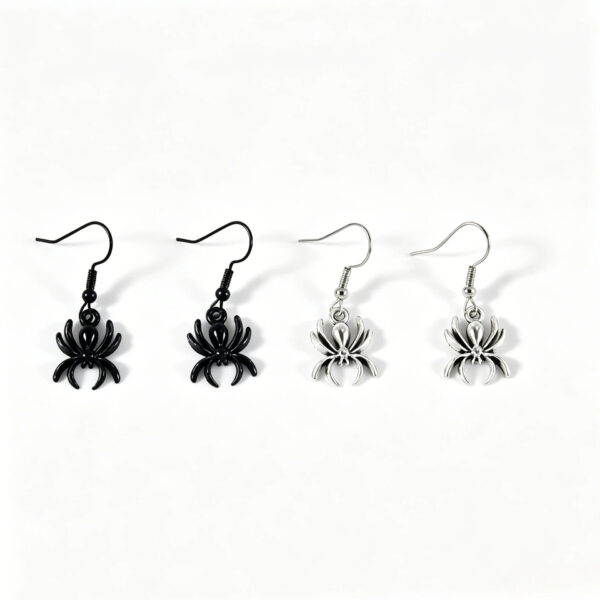 oly-4e121a721dd07efee420d4a8d2c590f8 Wholesale Silver Tone Zinc Alloy Spider Pendant Ear Hooks Gothic Retro Fashion Accessory