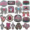 Wholesale Trendy Sweet Cool Checkerboard and Western Cowboy Cloth Patch Set 18 Pieces Polyester Embroidery Patches for DIY Clothing Decor Resale