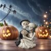 Wholesale White Resin Skull Couple Ornament Halloween Home Decor Gift