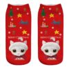 oly-4e4349998056f172ff1c43ae948edd57 Wholesale Polyester Cotton Christmas Cat 3D Printed Ankle Socks for Women Everyday Casual Wear