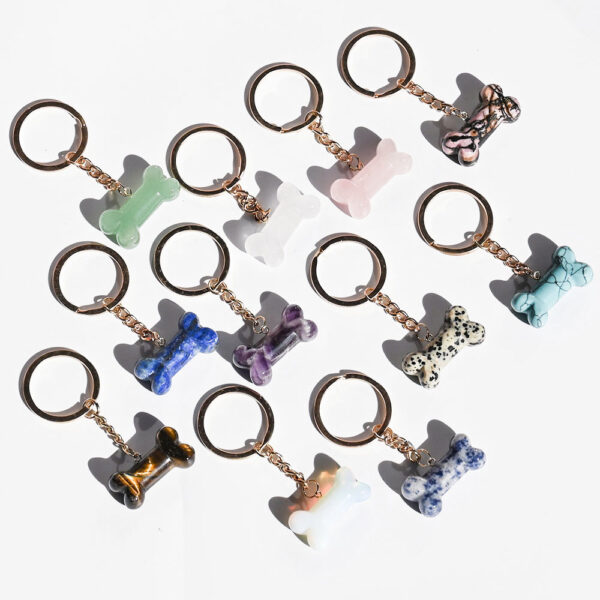 Wholesale Crystal Animal Keychain Bag Charm Amethyst Natural Stone Decorative Accessory