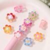 oly-4e638fadf5ffd4721b5c9986a91d95ce Wholesale Cute Flower Transparent Acrylic Beads for DIY Phone Chain Bag Charm Mixed Colors Fashion Accessories